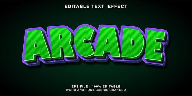 Vector text effect editable arcade