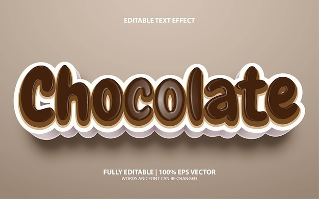 Cioccolato modificabile effetto testo