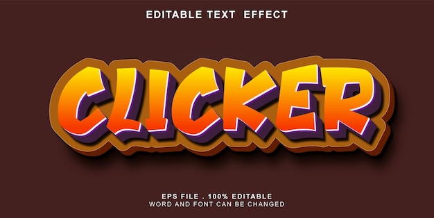 Vector text effect editable clicker