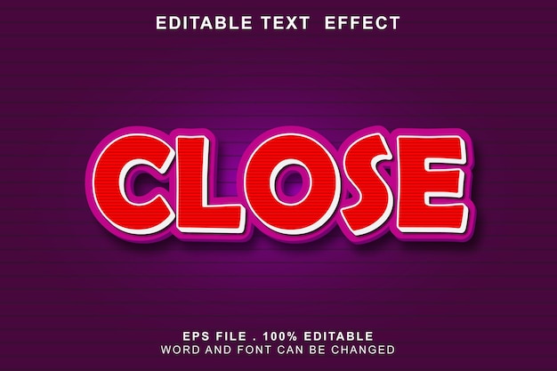 Vector text effect editable close1