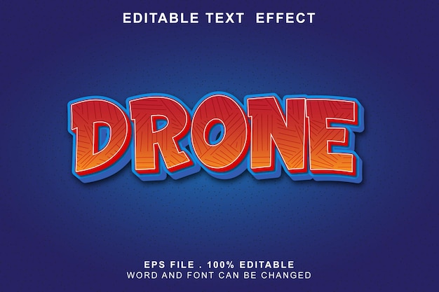 Vector text effect editable drone