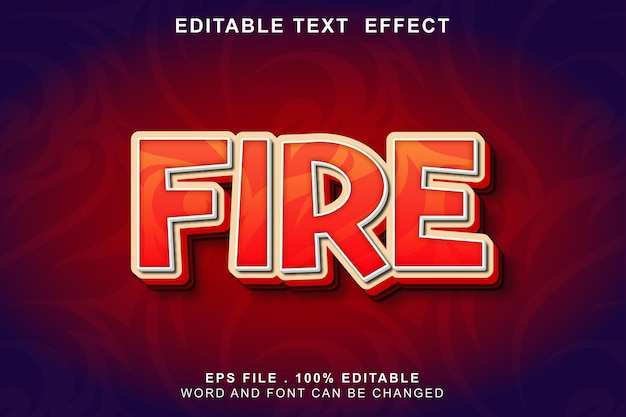 Vector text effect editable fire