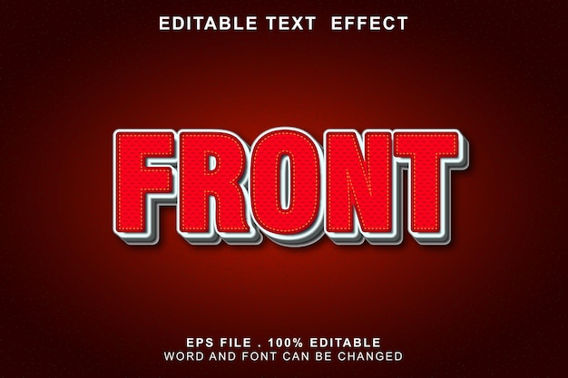 Vector text effect editable front