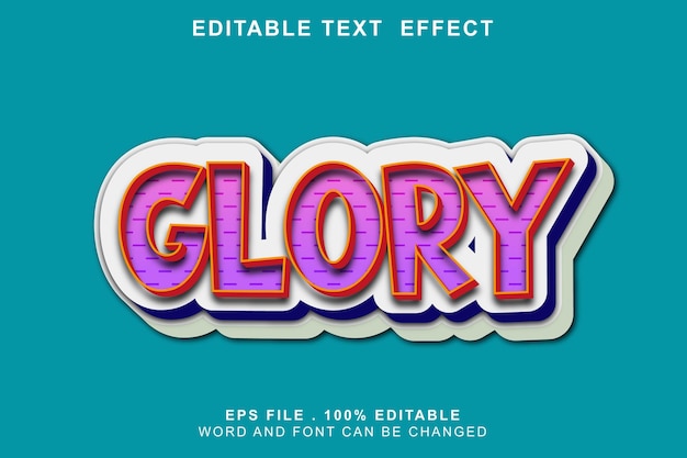 Text effect editable glory