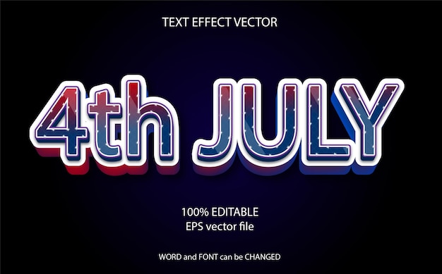 Text effect editable for independence america