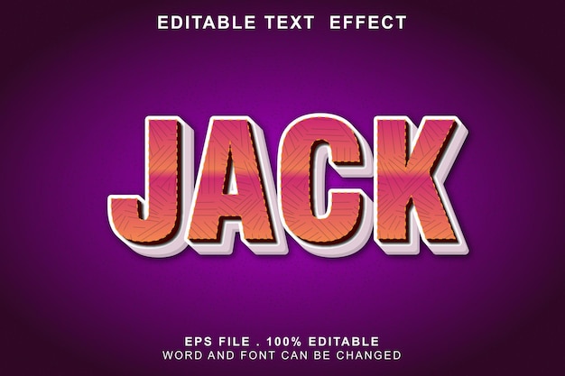 Text effect editable jack