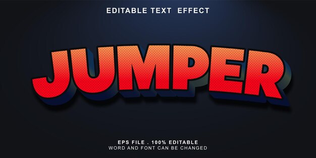 Text effect editable jumper