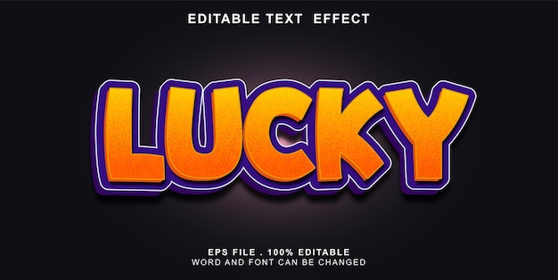 Text effect editable lucky