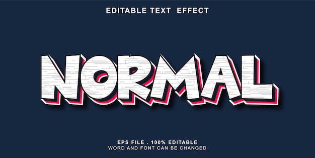 Vector text effect editable normal