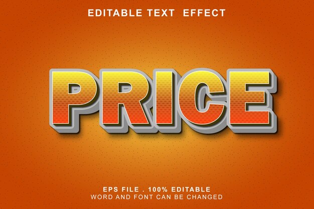 Text effect editable price