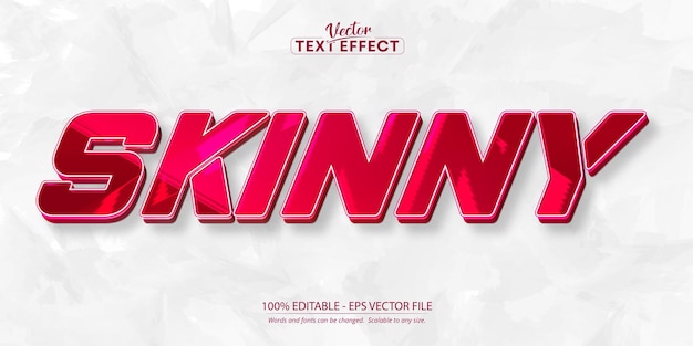 Text effect editable shiny pink color text style skinny text on white textured background