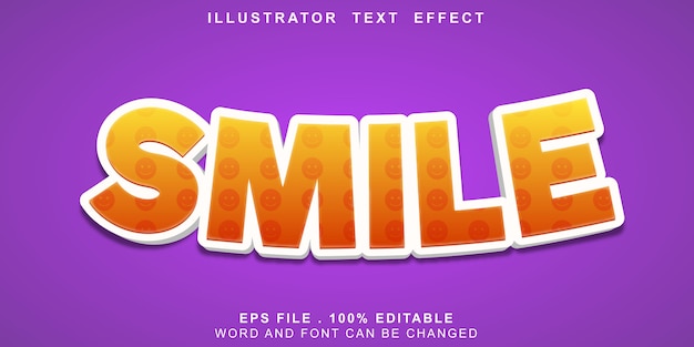 Text effect editable smile