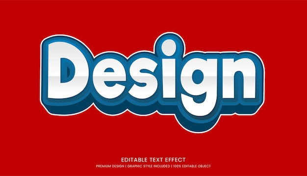 text effect editable template vector design 3d bold style