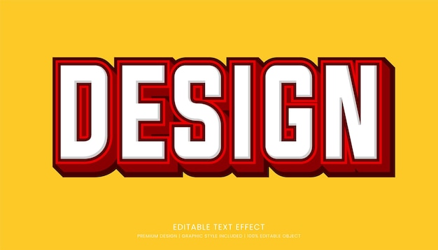 text effect editable template vector design 3d bold style