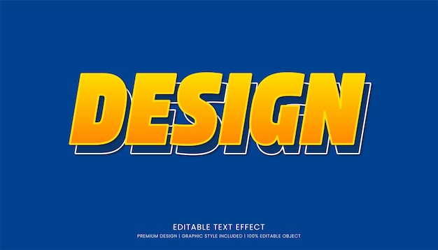 text effect editable template vector design 3d bold style