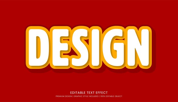 текстовый эффект редактируемый шаблон векторного дизайна 3d жирный стиль