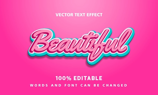 Vector text effect editable template