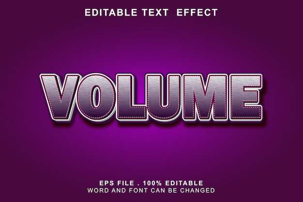 Text effect editable volume