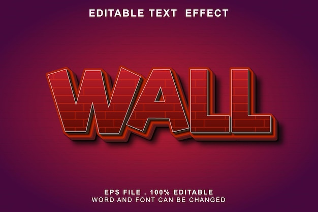 Text effect editable wall