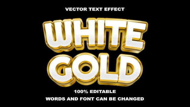 Effetto testo modificabile bianco e oro