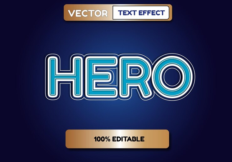 वेक्टर text effect editable