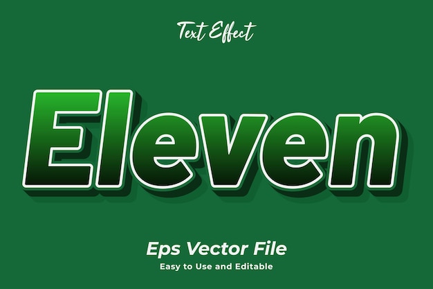 Vector text effect eleven editable and easy to use premium vector