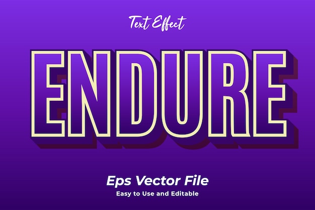 Text effect Endure Easy to use and editable Premium vector