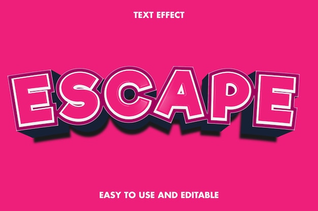 Text effect - escape. editable