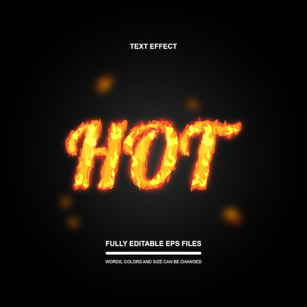 Vector text effect fire