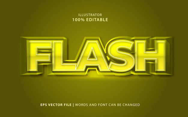 Text effect flash editable free vector