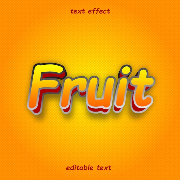 text effect fruit 3d editable