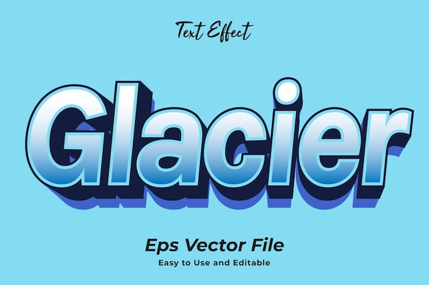 Text effect glacier easy to use and editable premium vector