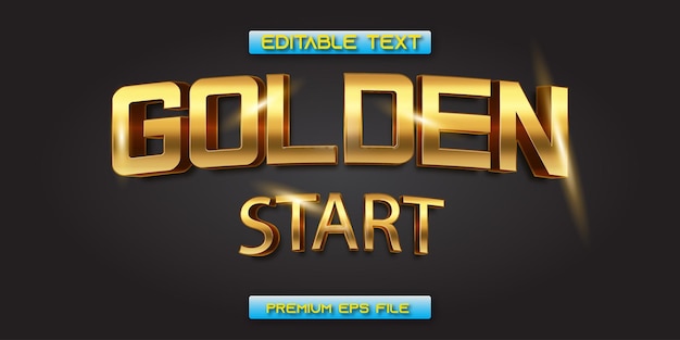 Text effect golden 3d