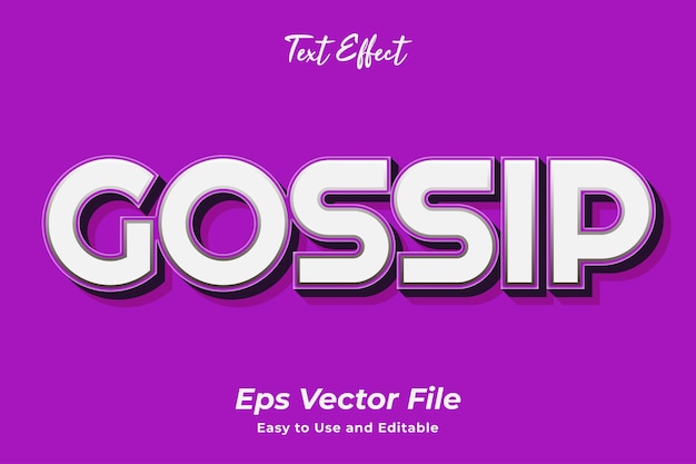 text effect gossip editable and easy to use premium vector