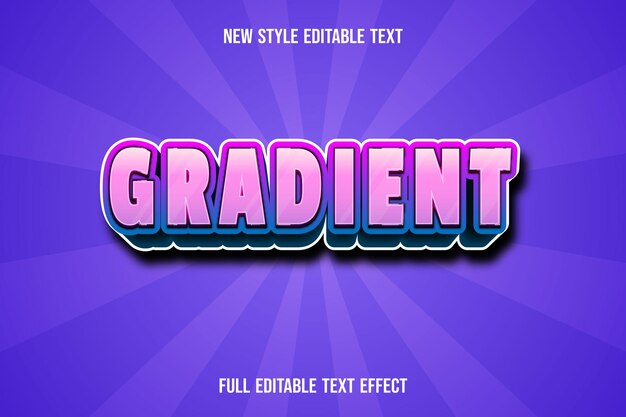 Text effect gradient on blue and pink gradient