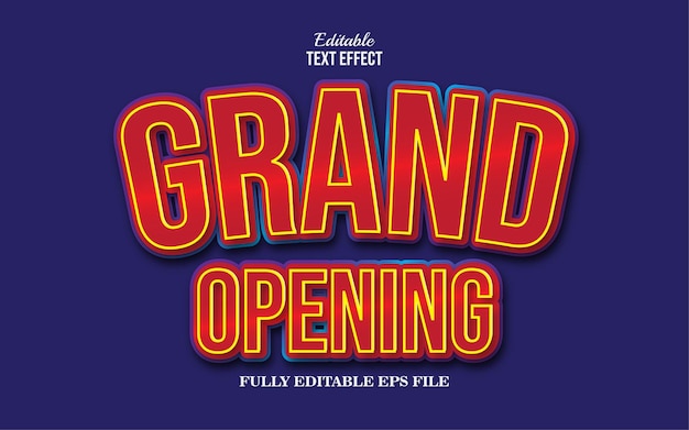 Vector text effect grand opening