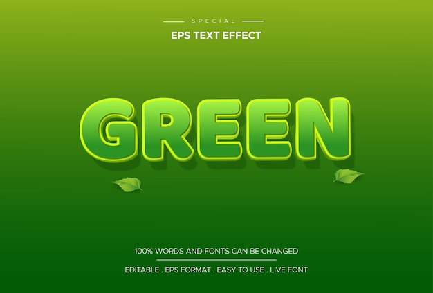 Текстовый эффект зеленый