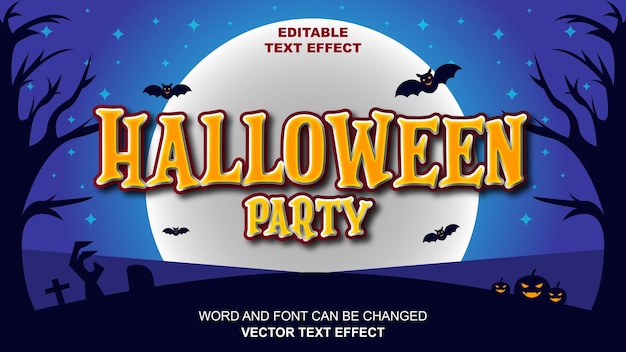 Vector text effect halloween party