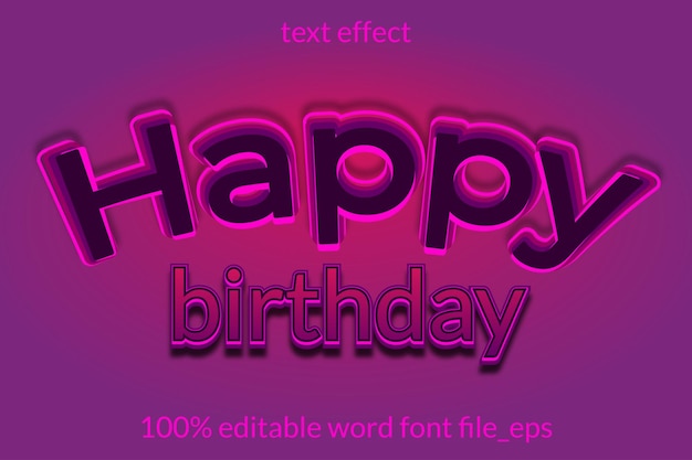 text effect happy birthday