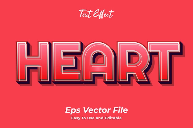 Text effect heart editable