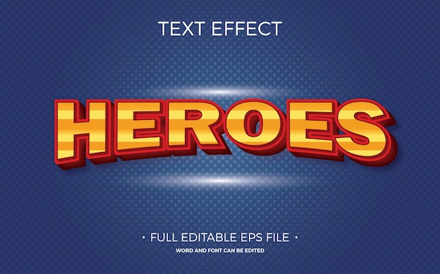 Text effect Heroes.