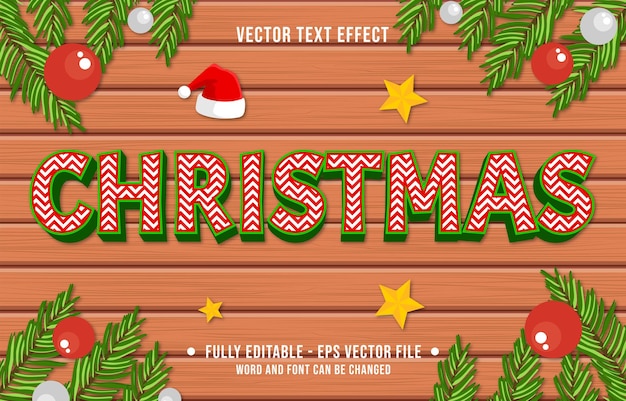 Text effect holiday style christmas theme background