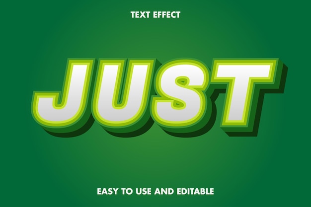 Текстовый эффект - just. легко использовать и редактировать. премиум векторные иллюстрации