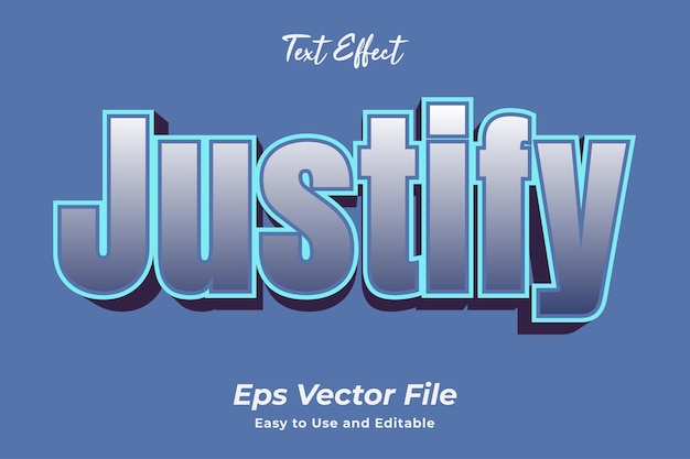 Text effect justify editable and easy to use premium vector