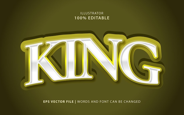 Text effect king gold editable free vector