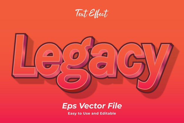 Effetto testo legacy modificabile e facile da usare vettore premium