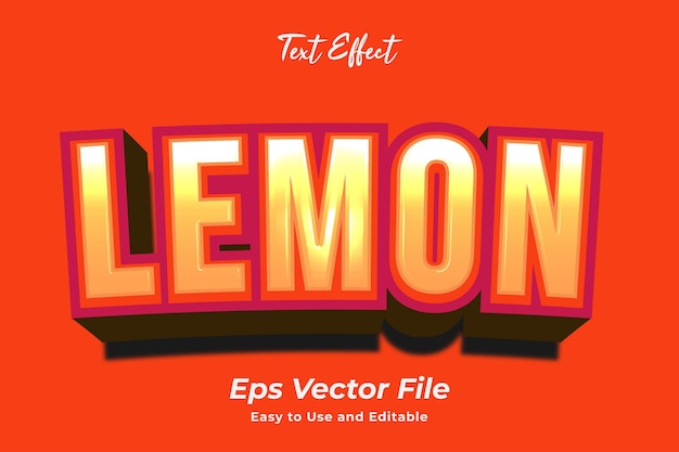 텍스트 효과 레몬 편집 가능하고 사용하기 쉬운 프리미엄 벡터