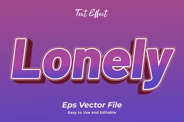 Text Effect Lonely Editable and easy to use Premium vector