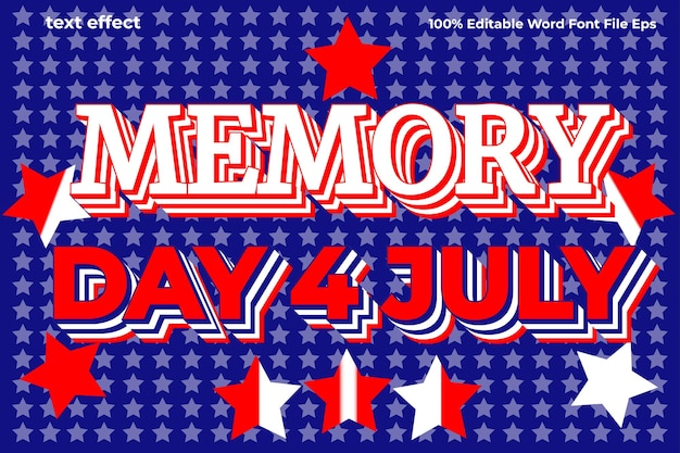 text effect memory day 4 july