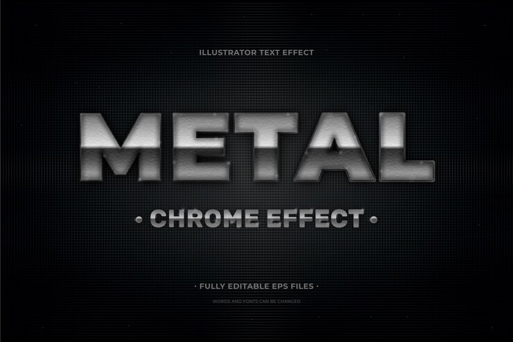 Vector text effect metal